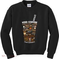 Iced Coffee Cup Coffee Lover But First Coffee Espresso Latte Kids Sweatshirt thumb 0