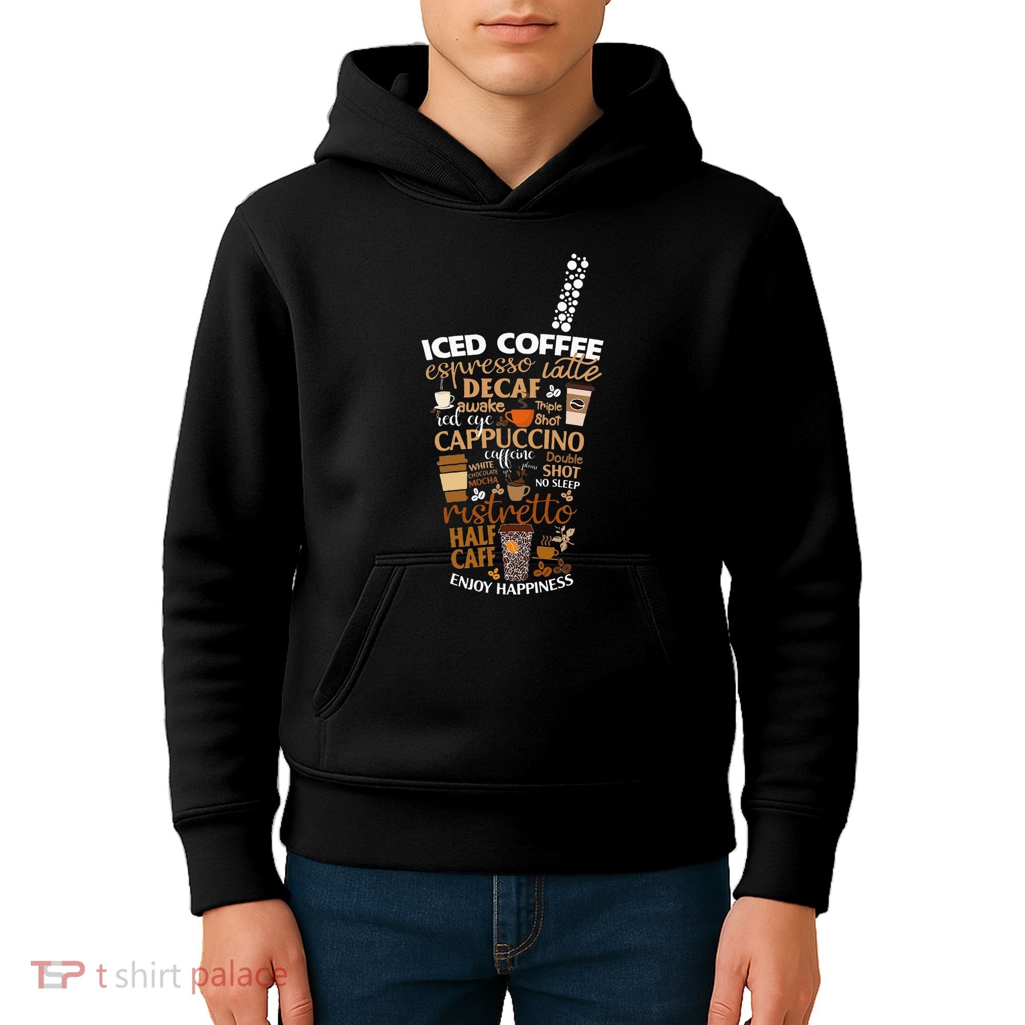 Iced Coffee Cup Coffee Lover But First Coffee Espresso Latte Kids Hoodie