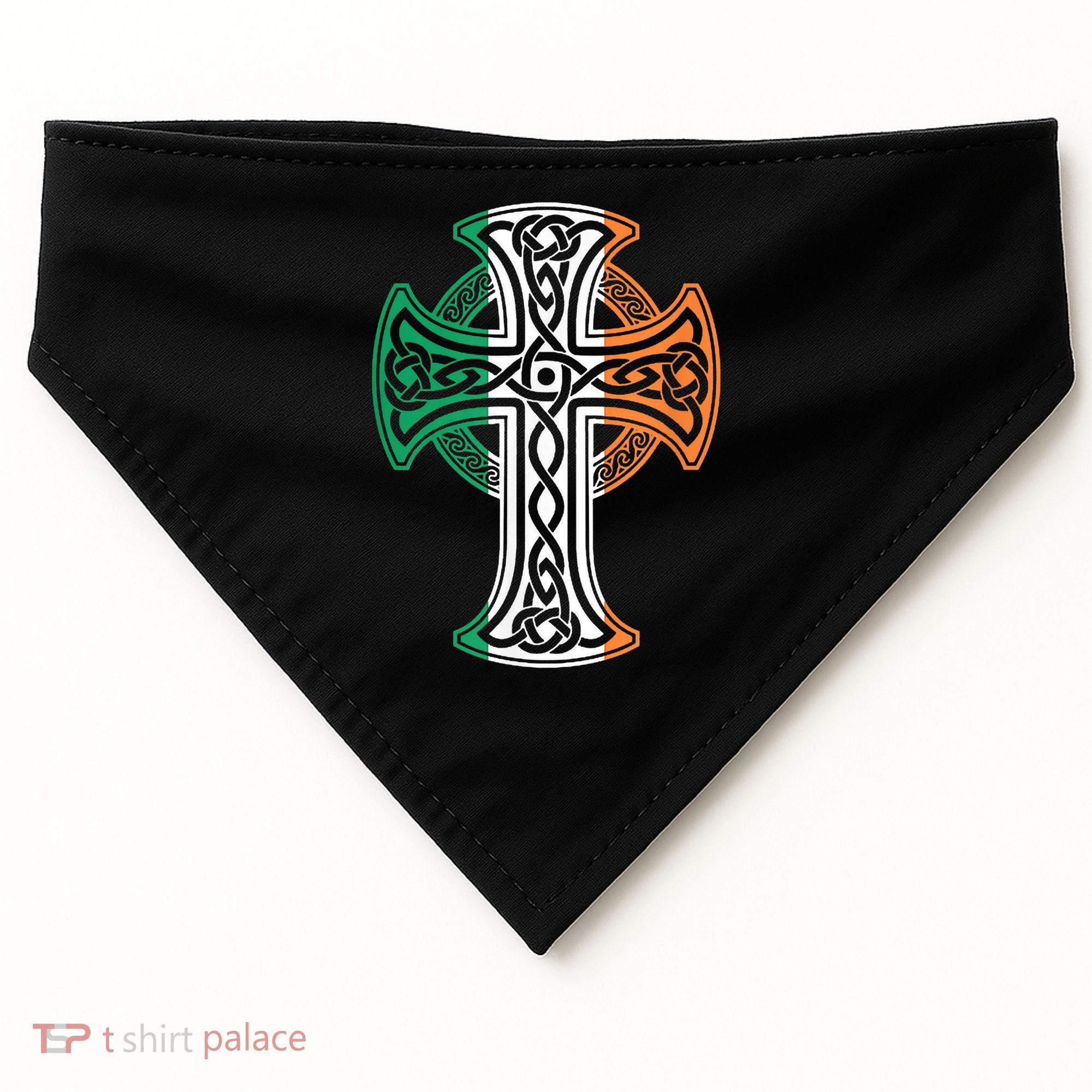Irish Celtic Cross Christ Celtic Knot Ireland Flag Shamrock USA-Made Doggie Bandana