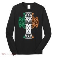 Irish Celtic Cross Christ Celtic Knot Ireland Flag Shamrock Long Sleeve Shirt thumb 0