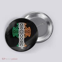 Irish Celtic Cross Christ Celtic Knot Ireland Flag Shamrock Button thumb 0