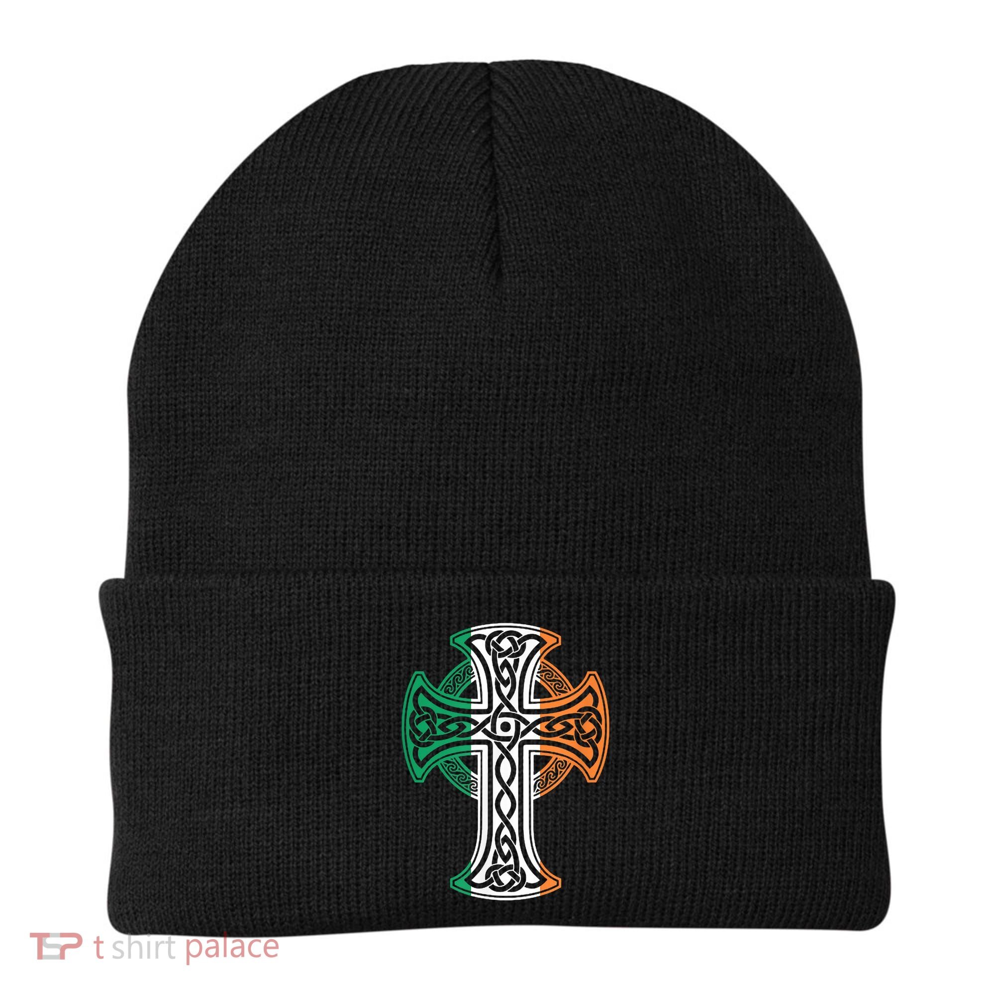 Irish Celtic Cross Christ Celtic Knot Ireland Flag Shamrock Beanie