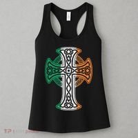 Irish Celtic Cross Christ Celtic Knot Ireland Flag Shamrock Women's Tank Top thumb 3