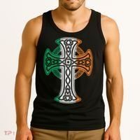 Irish Celtic Cross Christ Celtic Knot Ireland Flag Shamrock Tank Top thumb 3