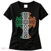 Irish Celtic Cross Christ Celtic Knot Ireland Flag Shamrock Women's T-Shirt thumb 0