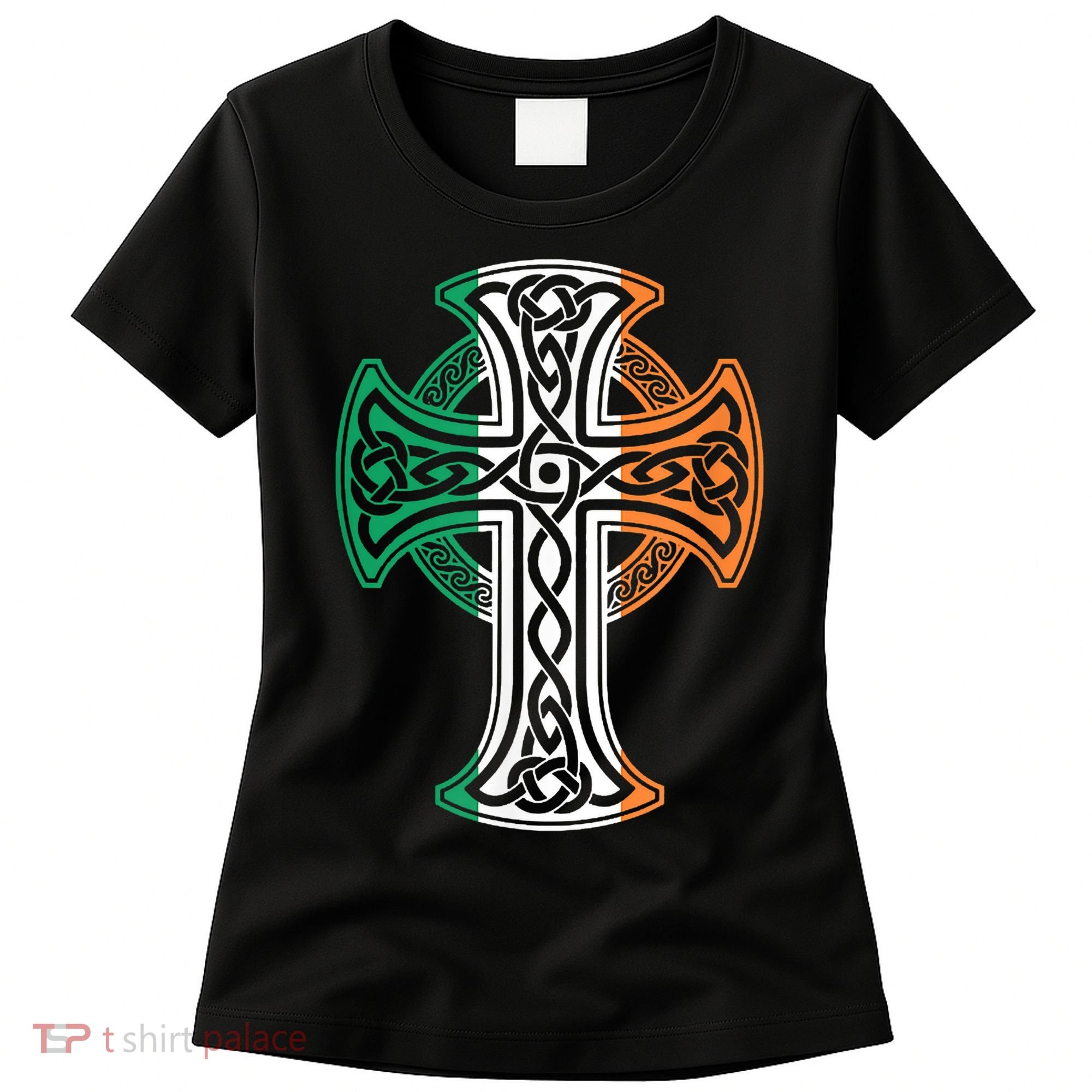 Irish Celtic Cross Christ Celtic Knot Ireland Flag Shamrock Women's T-Shirt