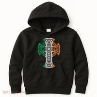 Irish Celtic Cross Christ Celtic Knot Ireland Flag Shamrock Kids Hoodie thumb 0