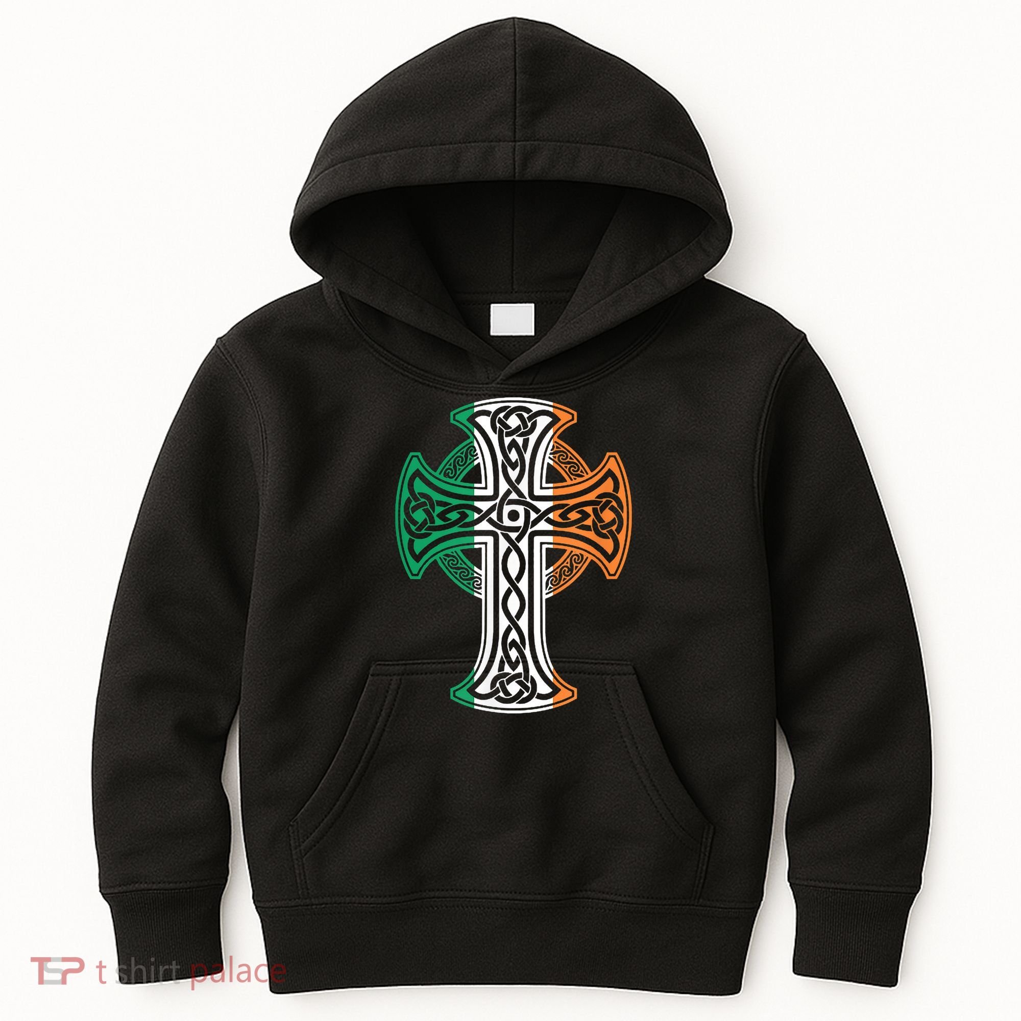 Irish Celtic Cross Christ Celtic Knot Ireland Flag Shamrock Kids Hoodie