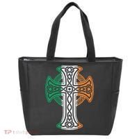 Irish Celtic Cross Christ Celtic Knot Ireland Flag Shamrock Tote Bag thumb 0