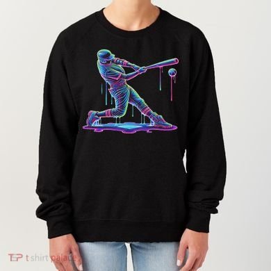 Ice Cream Drip Baseball Bat Baseball Player Women's Sweatshirt