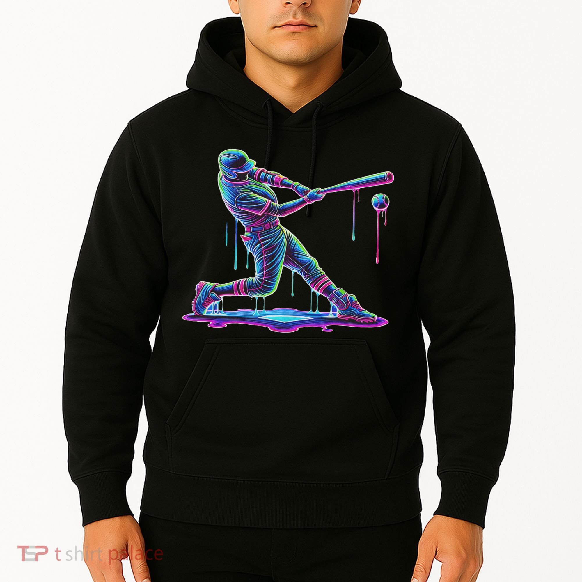 Ice Cream Drip Baseball Bat Baseball Player Hoodie