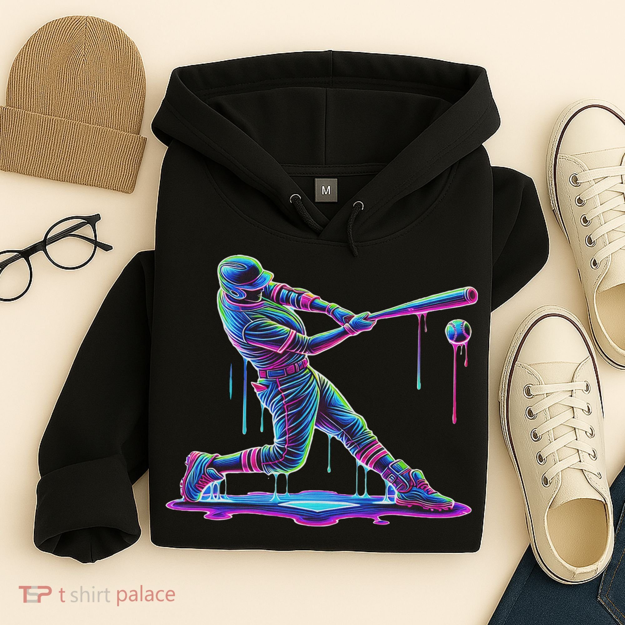 Ice Cream Drip Baseball Bat Baseball Player Hoodie