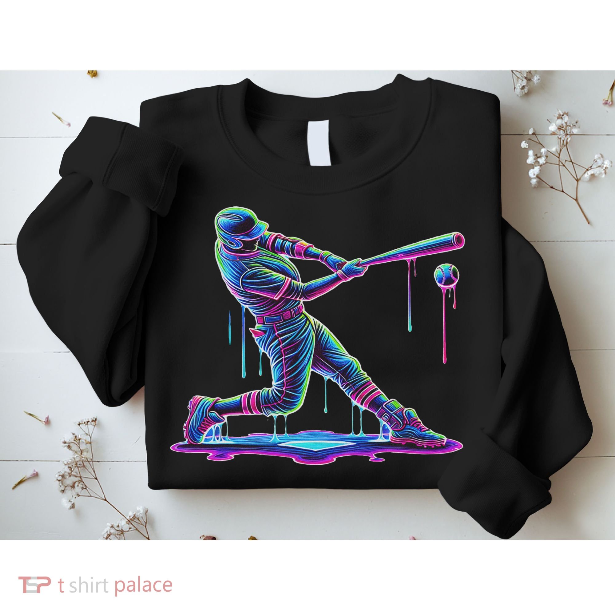 Ice Cream Drip Baseball Bat Baseball Player Sweatshirt