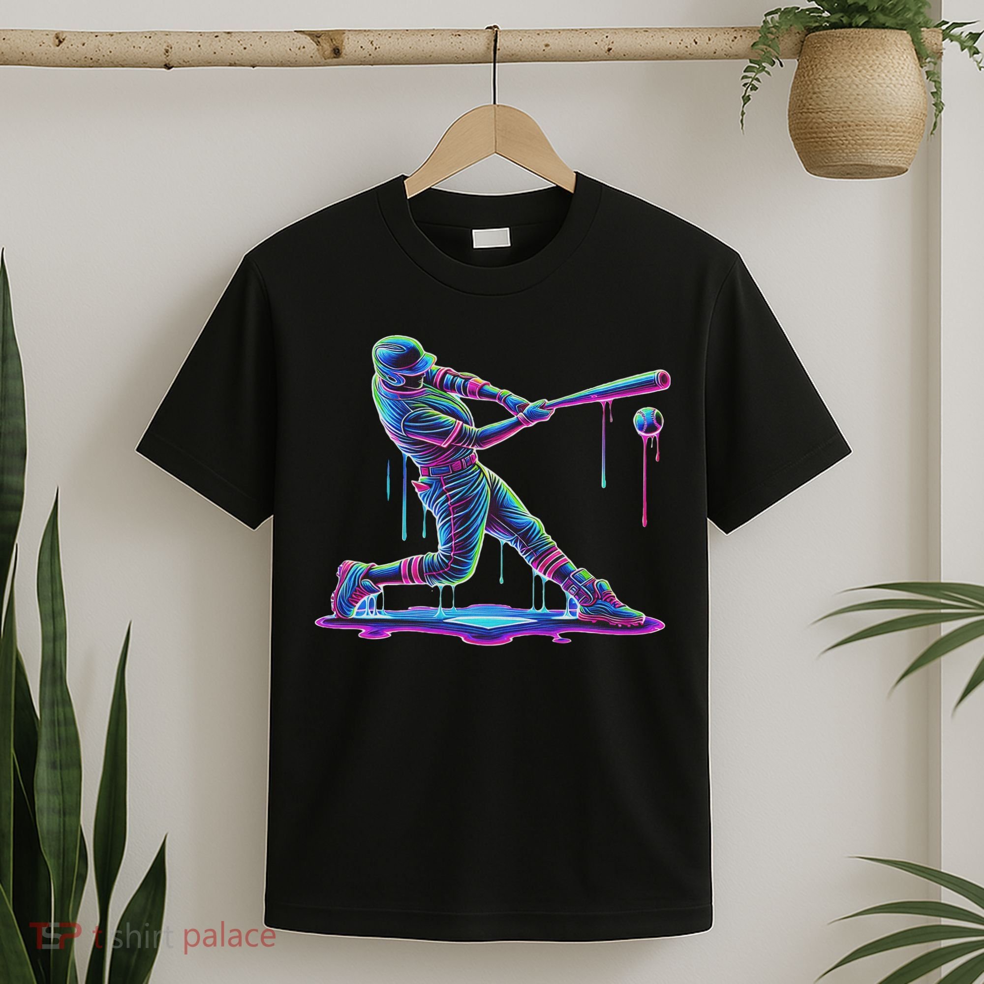 Ice Cream Drip Baseball Bat Baseball Player T-Shirt