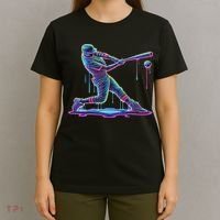 Ice Cream Drip Baseball Bat Baseball Player T-Shirt thumb 4
