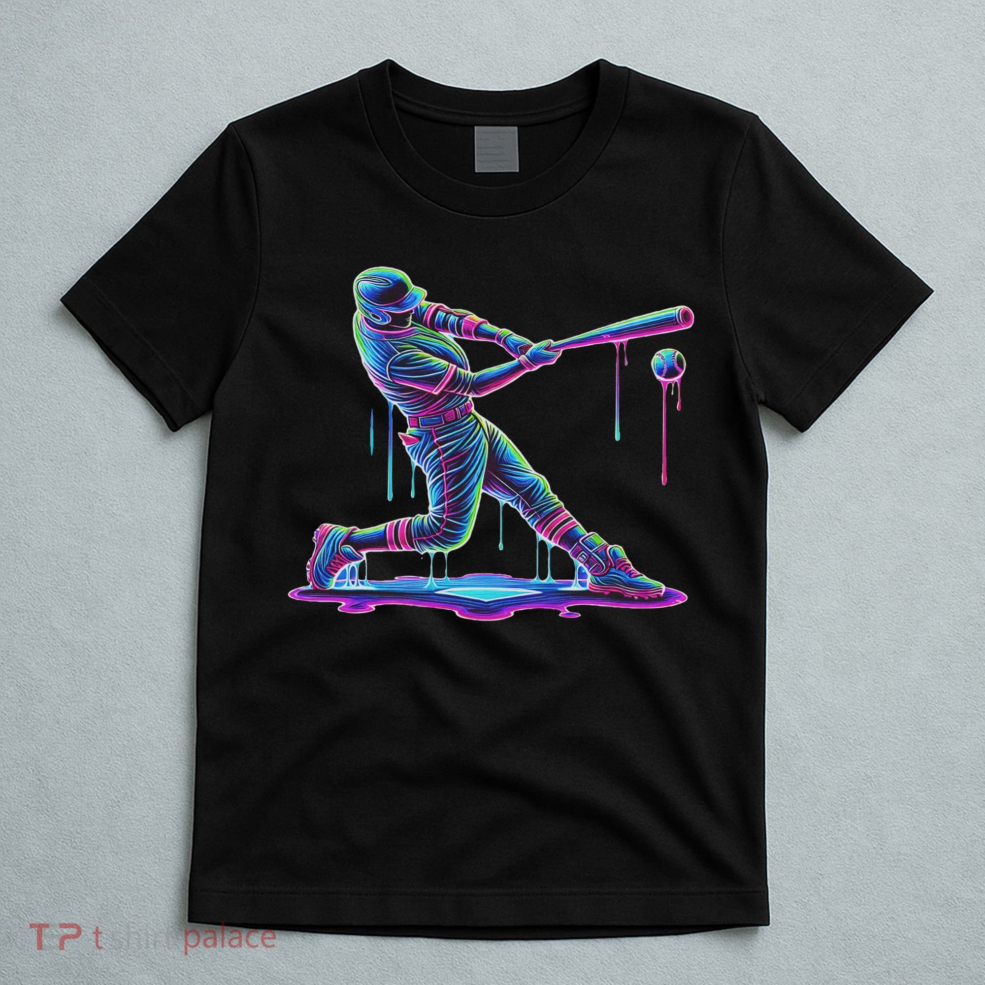 Ice Cream Drip Baseball Bat Baseball Player T-Shirt