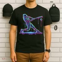 Ice Cream Drip Baseball Bat Baseball Player T-Shirt thumb 6