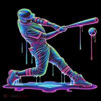 Ice Cream Drip Baseball Bat Baseball Player T-Shirt thumb 7