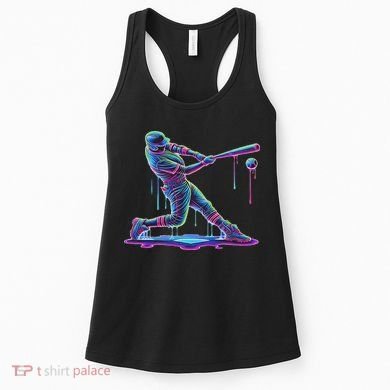 Ice Cream Drip Baseball Bat Baseball Player Women's Tank Top
