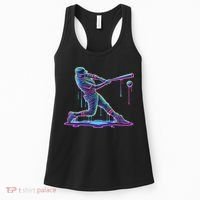 Ice Cream Drip Baseball Bat Baseball Player Women's Tank Top thumb 0