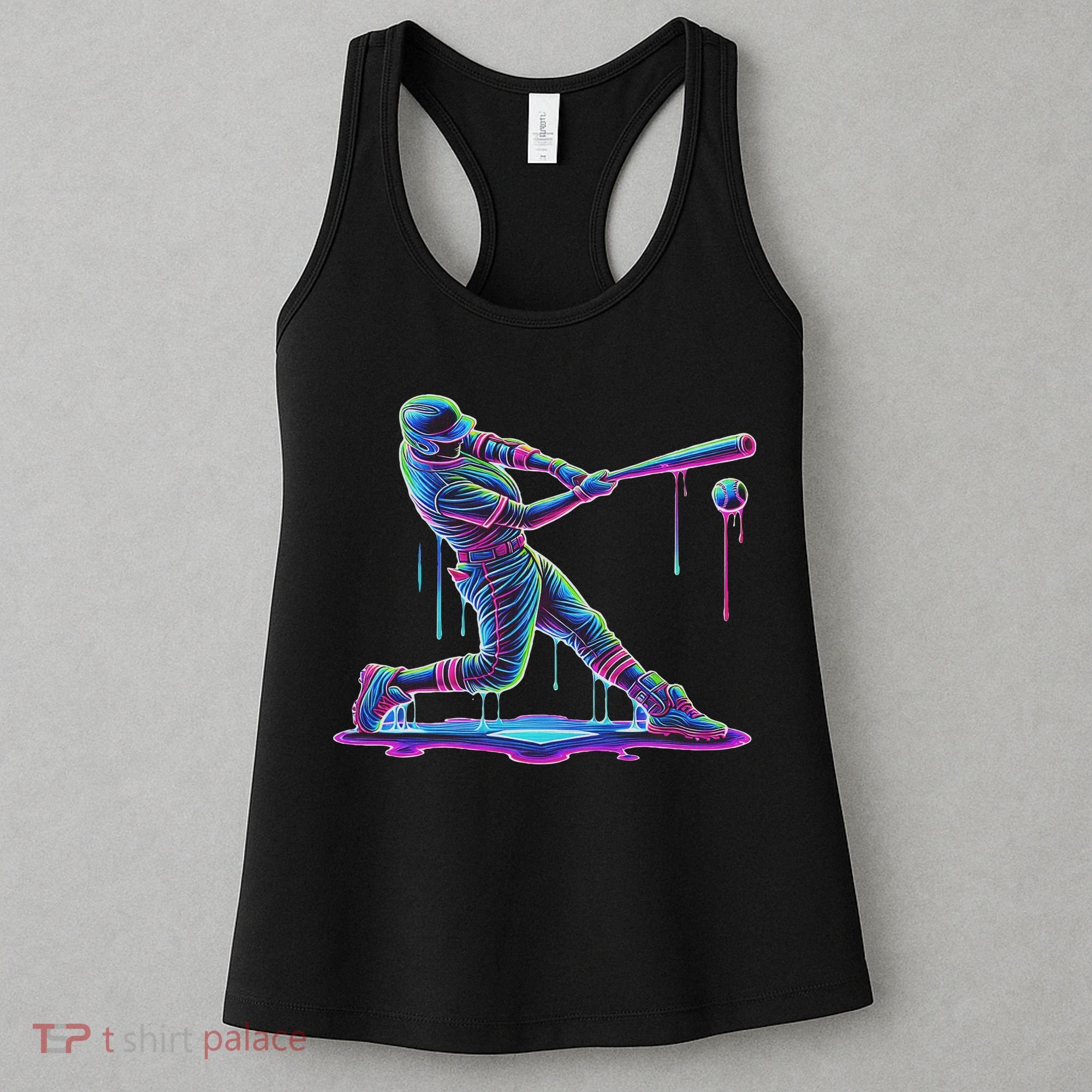 Ice Cream Drip Baseball Bat Baseball Player Women's Tank Top