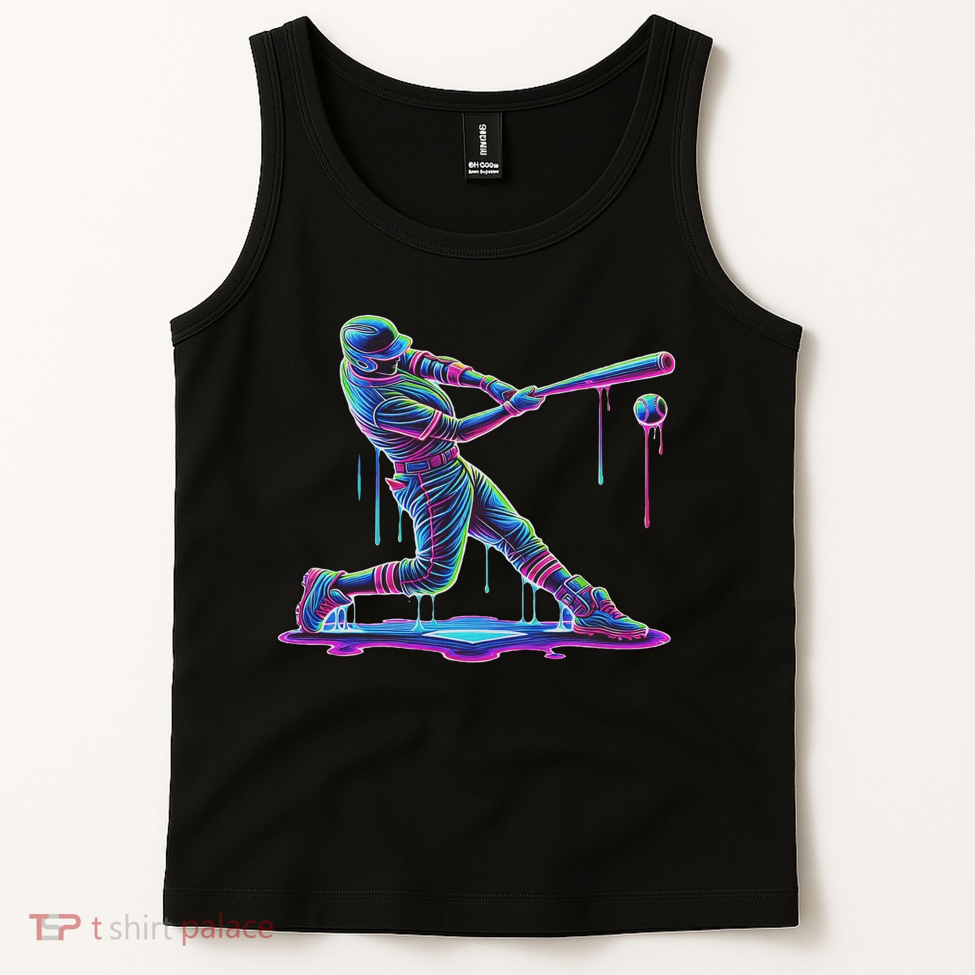 Ice Cream Drip Baseball Bat Baseball Player Tank Top
