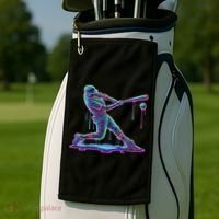 Ice Cream Drip Baseball Bat Baseball Player Golf Towel thumb 2