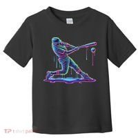 Ice Cream Drip Baseball Bat Baseball Player Toddler T-Shirt thumb 0