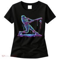 Ice Cream Drip Baseball Bat Baseball Player Women's T-Shirt thumb 0