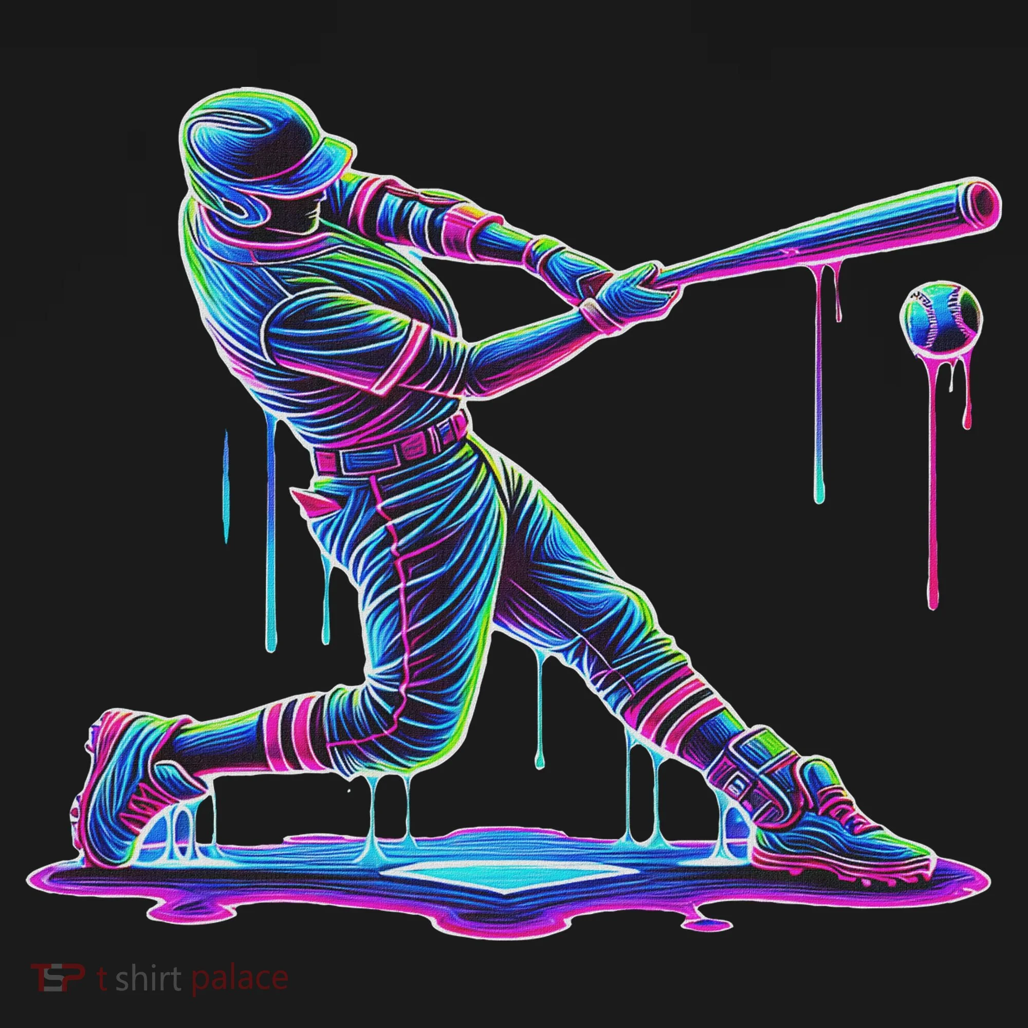 Ice Cream Drip Baseball Bat Baseball Player Kids Sweatshirt