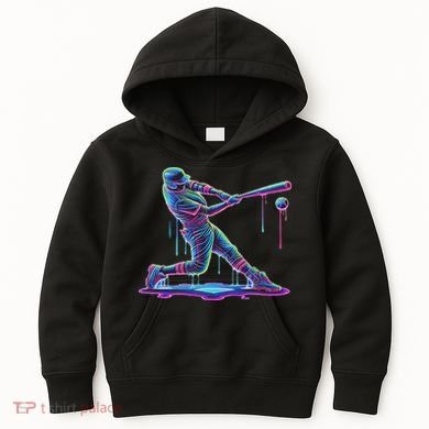 Ice Cream Drip Baseball Bat Baseball Player Kids Hoodie