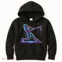 Ice Cream Drip Baseball Bat Baseball Player Kids Hoodie thumb 0