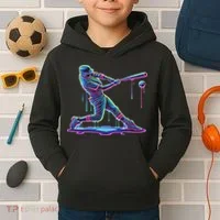 Ice Cream Drip Baseball Bat Baseball Player Kids Hoodie thumb 2