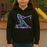 Ice Cream Drip Baseball Bat Baseball Player Kids Hoodie thumb 3