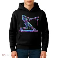 Ice Cream Drip Baseball Bat Baseball Player Kids Hoodie thumb 4