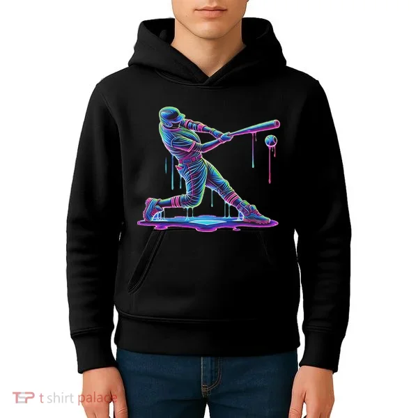 Ice Cream Drip Baseball Bat Baseball Player Kids Hoodie