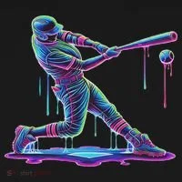 Ice Cream Drip Baseball Bat Baseball Player Kids Long Sleeve Shirt thumb 2