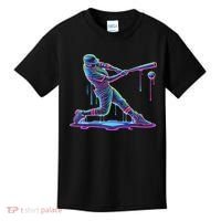 Ice Cream Drip Baseball Bat Baseball Player Kids T-Shirt thumb 0