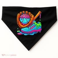 Ice Cream Drip Baseball Stuff Baseball Dripping For USA-Made Doggie Bandana thumb 0