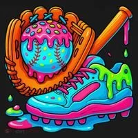 Ice Cream Drip Baseball Stuff Baseball Dripping For Bucket Hat thumb 4