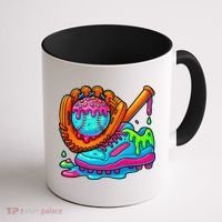 Ice Cream Drip Baseball Stuff Baseball Dripping For Coffee Mug thumb 1