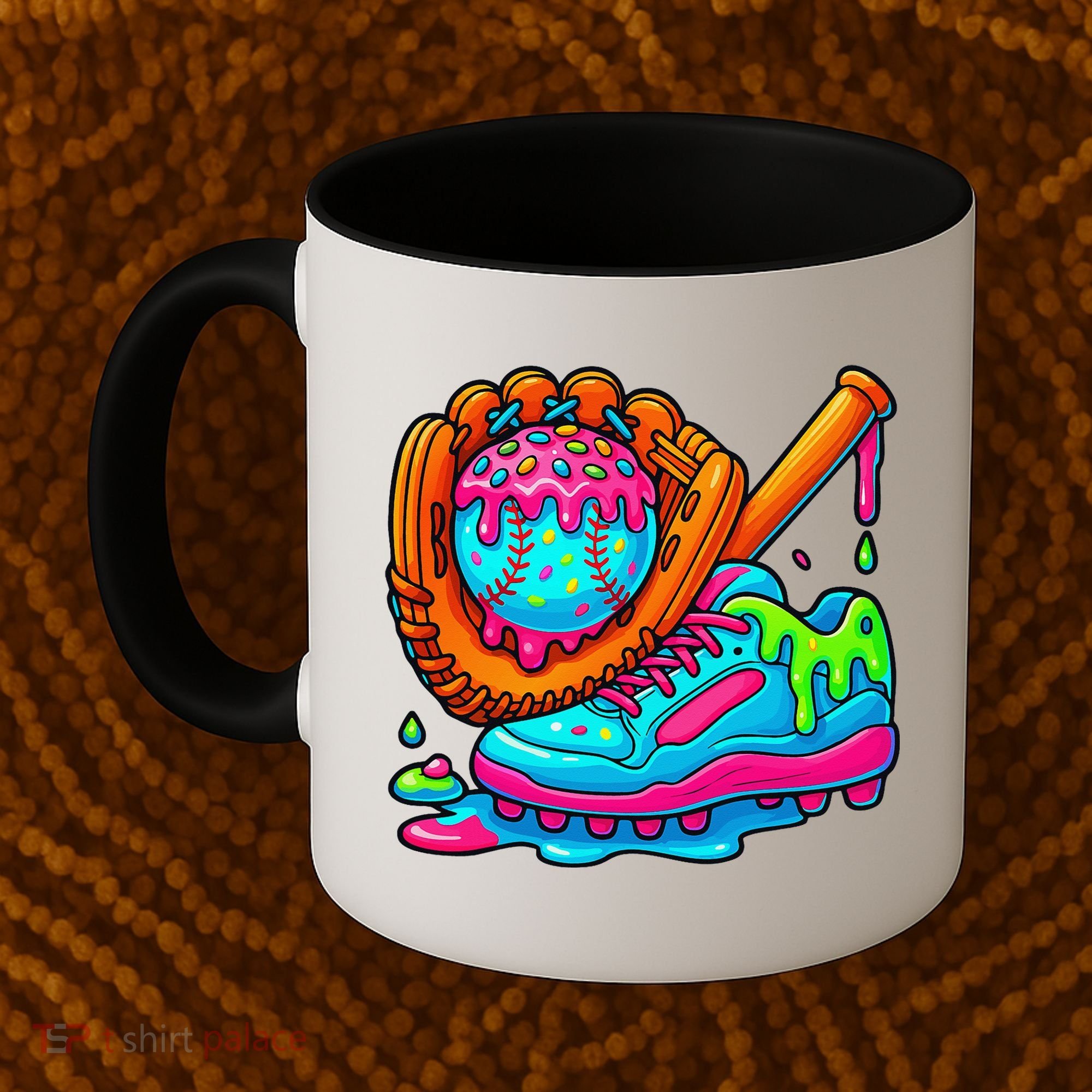 Ice Cream Drip Baseball Stuff Baseball Dripping For Coffee Mug
