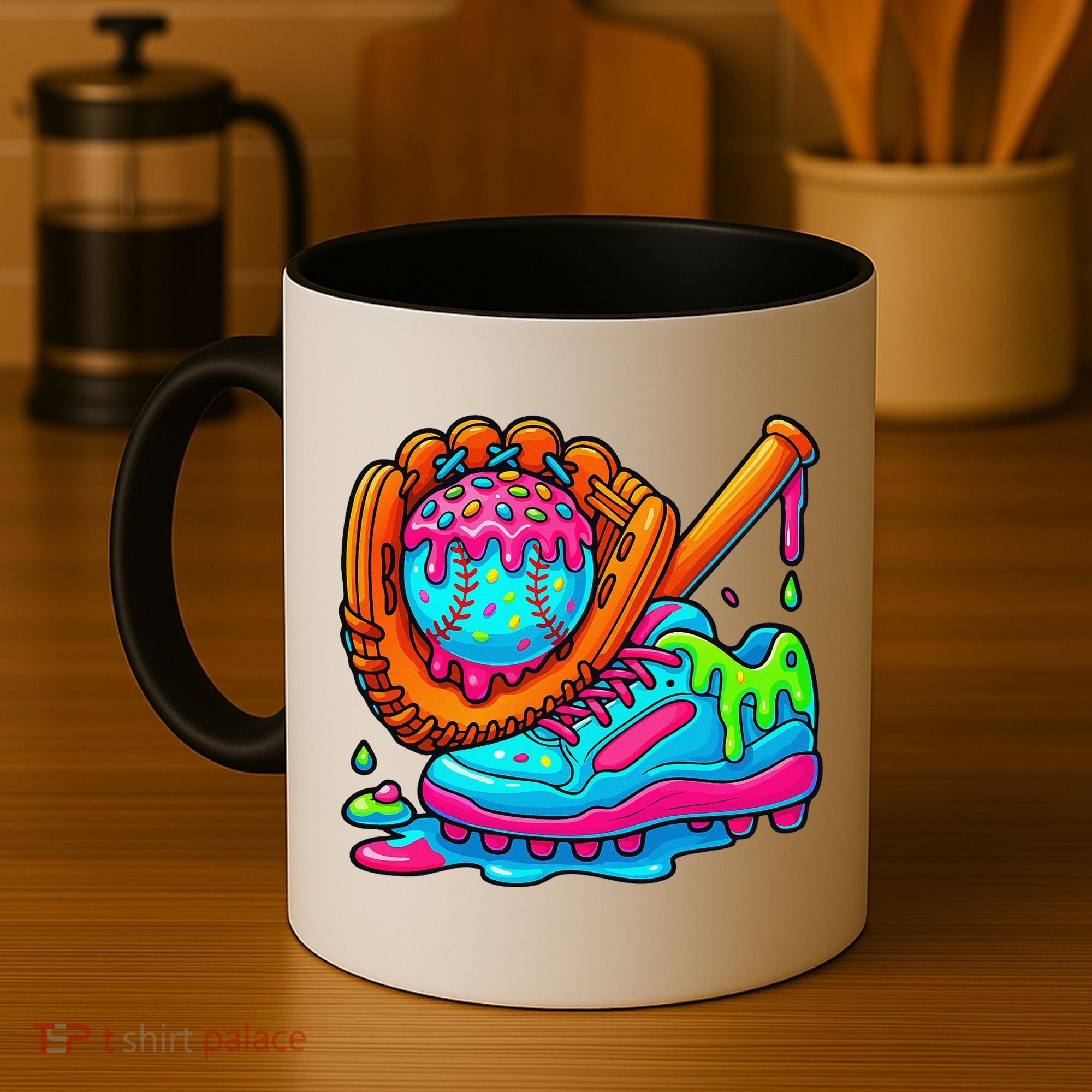 Ice Cream Drip Baseball Stuff Baseball Dripping For Coffee Mug