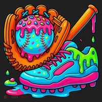 Ice Cream Drip Baseball Stuff Baseball Dripping For Beanie thumb 2