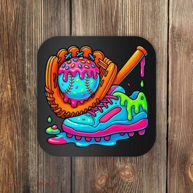 Ice Cream Drip Baseball Stuff Baseball Dripping For Coaster