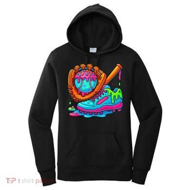 Ice Cream Drip Baseball Stuff Baseball Dripping For Women's Hoodie
