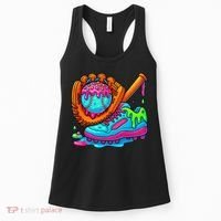 Ice Cream Drip Baseball Stuff Baseball Dripping For Women's Tank Top thumb 0