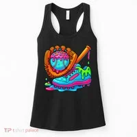 Ice Cream Drip Baseball Stuff Baseball Dripping For Women's Tank Top thumb 0