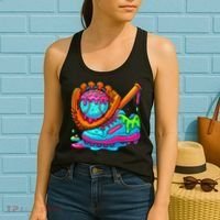 Ice Cream Drip Baseball Stuff Baseball Dripping For Women's Tank Top thumb 2