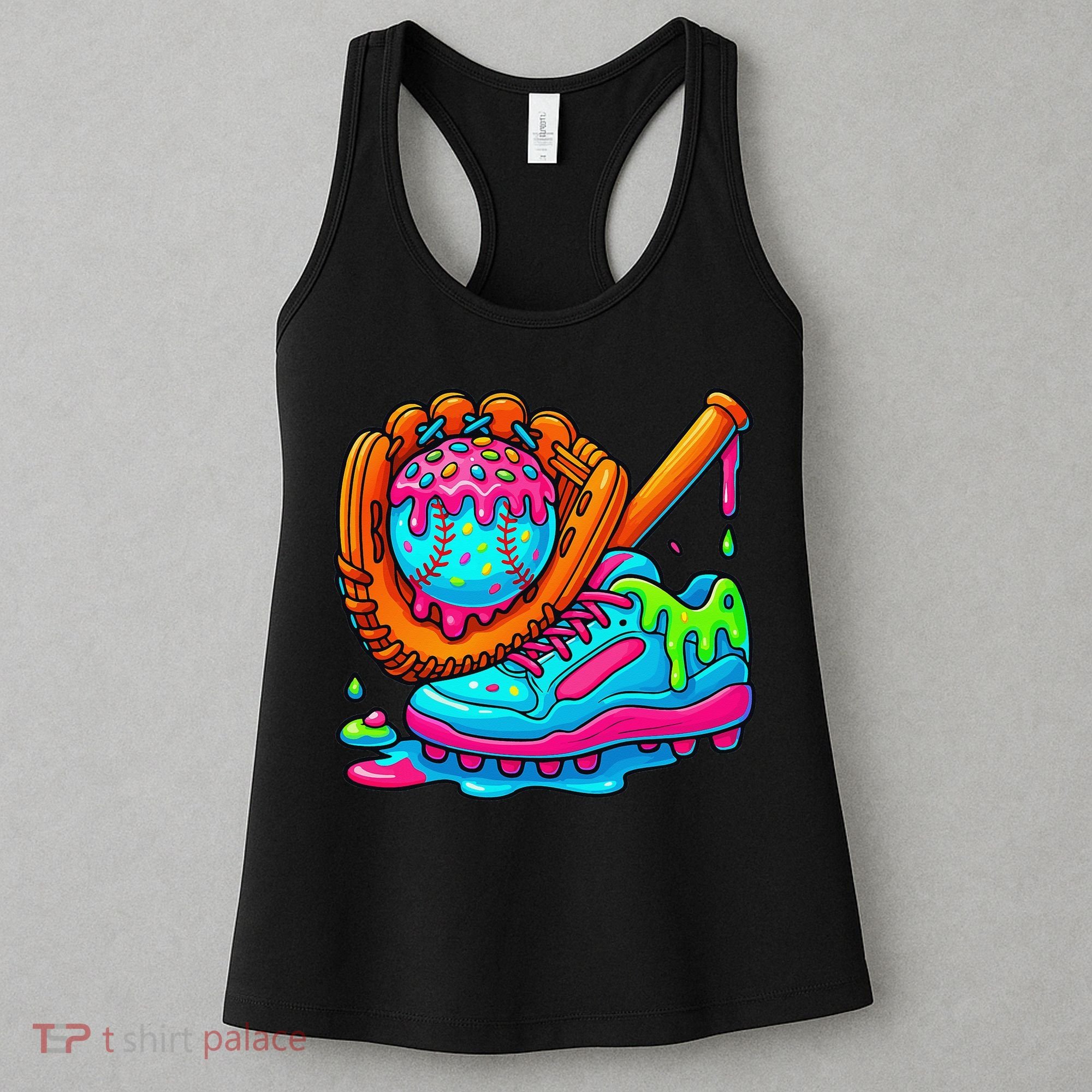 Ice Cream Drip Baseball Stuff Baseball Dripping For Women's Tank Top